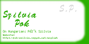 szilvia pok business card
